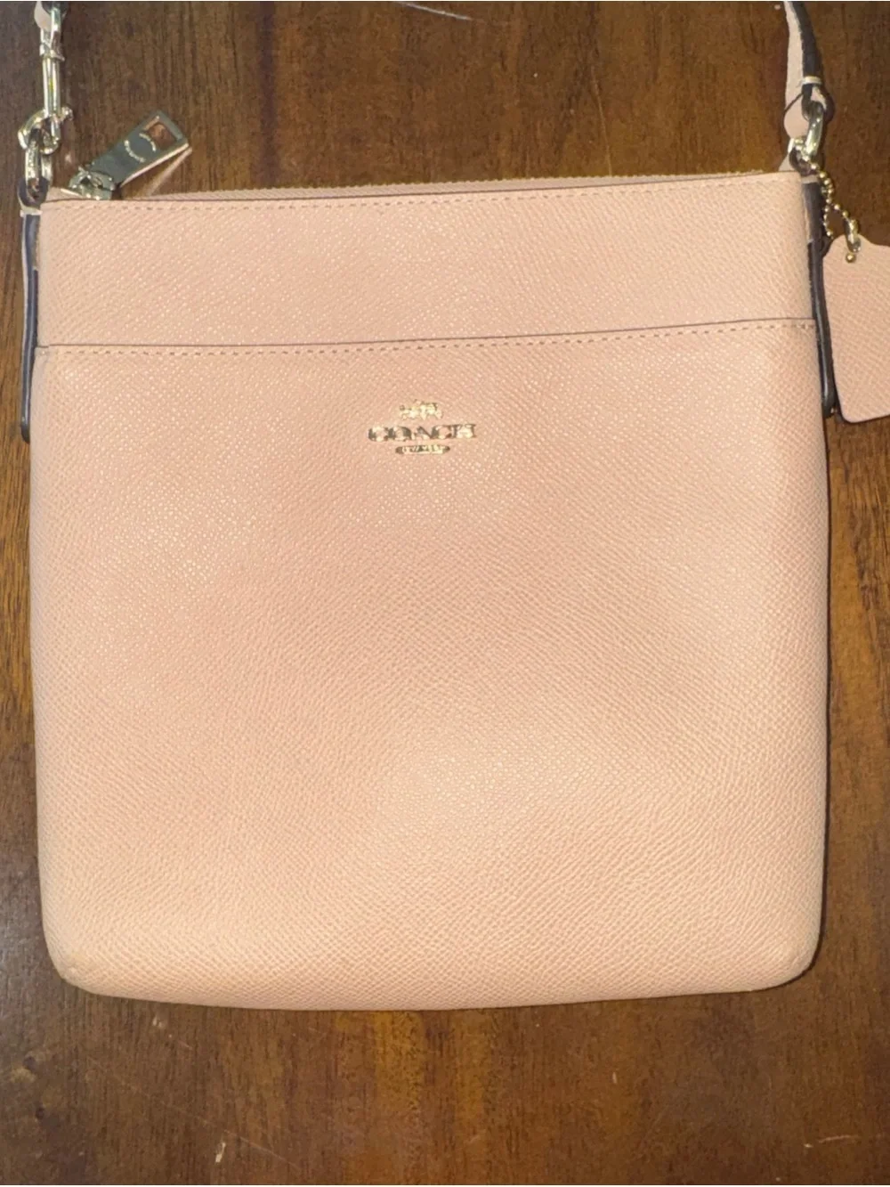 Coach Kitt Messenger Bag Tan Pebbled Leather Crossbody Purse Removable Strap
